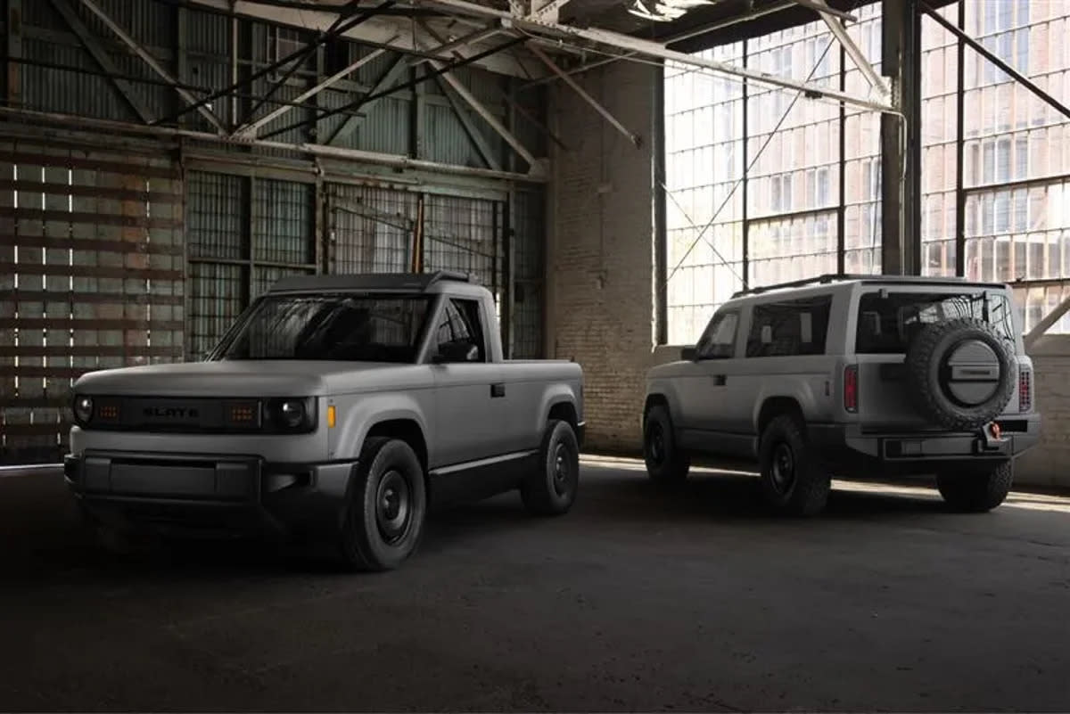 El Slate Truck, un camión eléctrico de bajo coste respaldado por Jeff Bezos que se puede convertir en un SUV (Slate)
